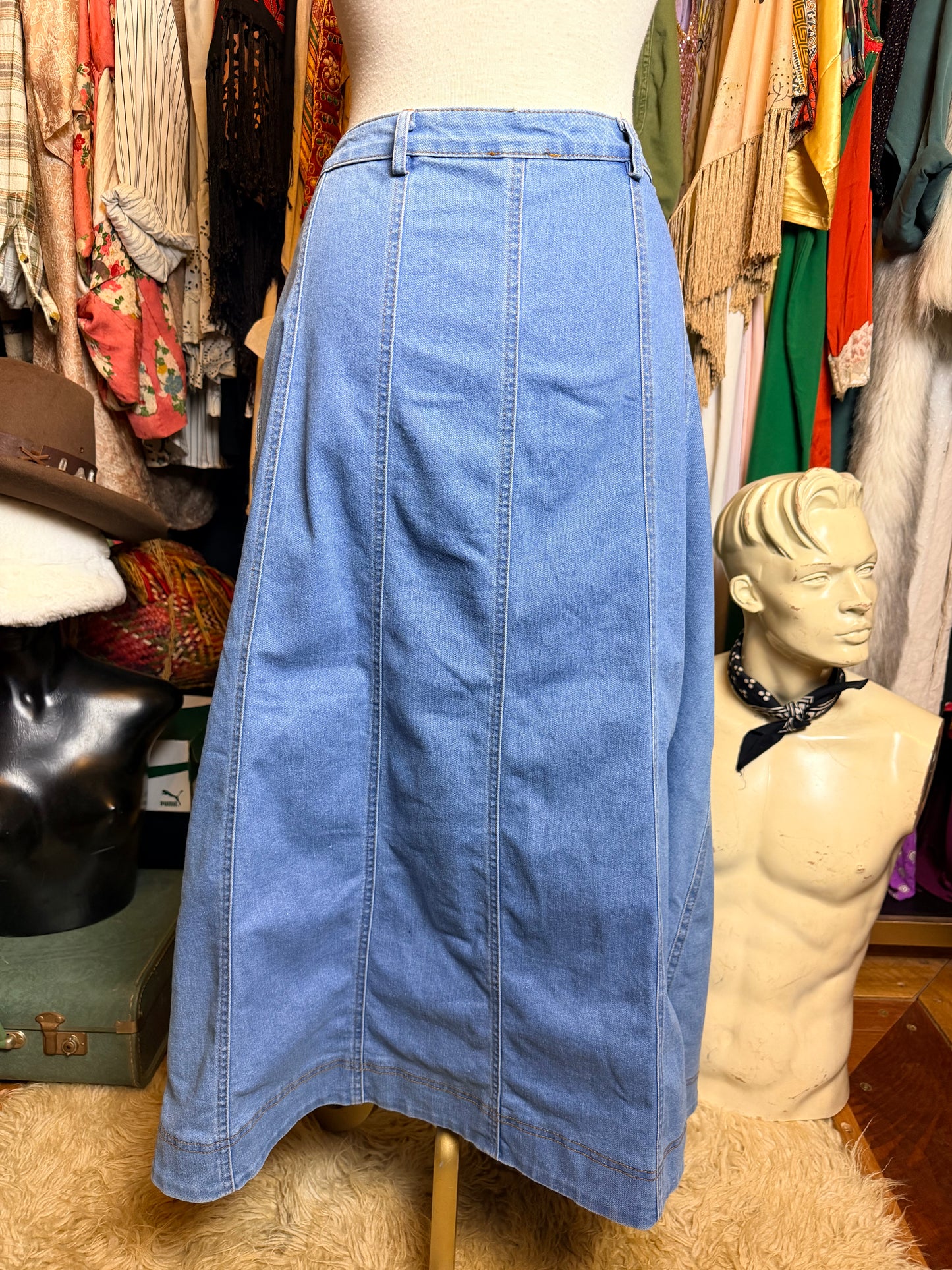 Maxi denim skirt