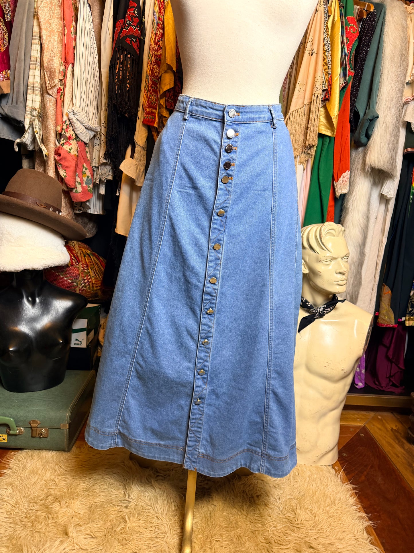 Maxi denim skirt