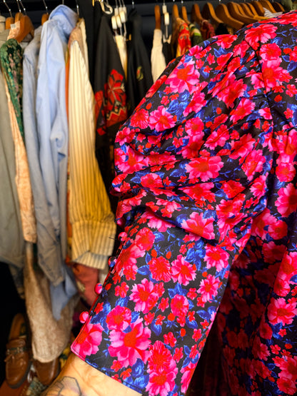 Pink floral blouse