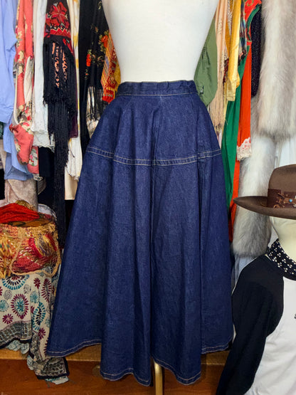 High waist denim skirt