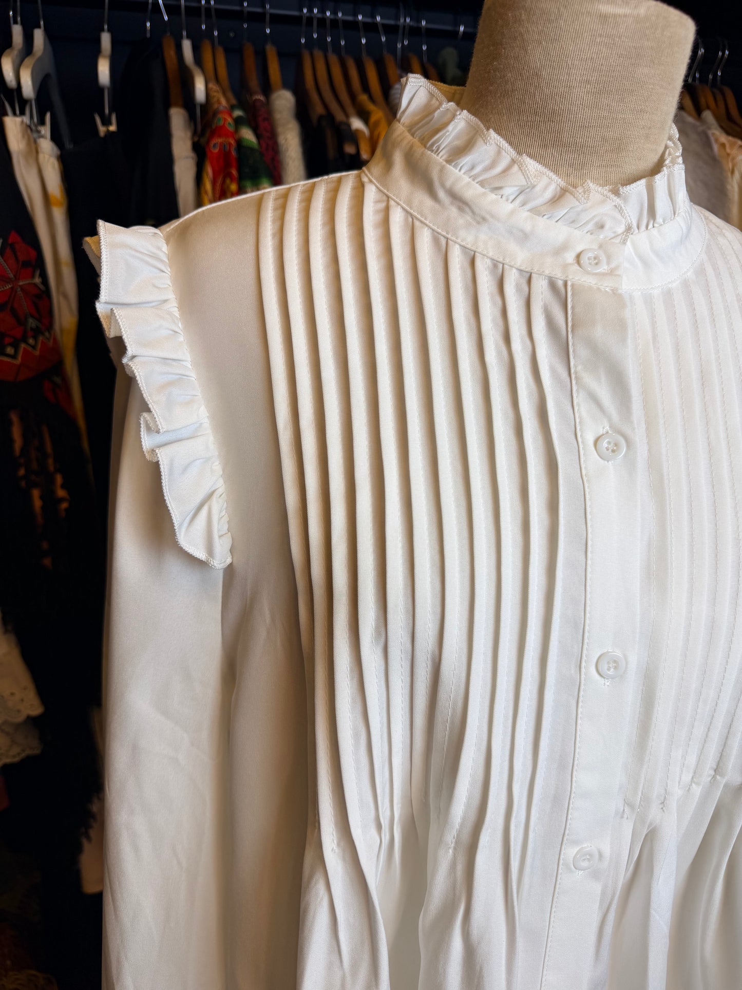 Frill neck blouse