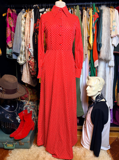 70s polka dot dress