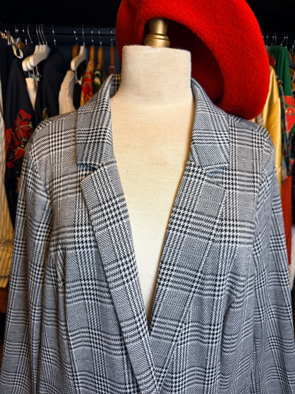Plaid longline coat