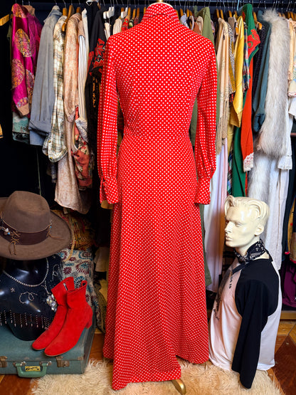 70s polka dot dress