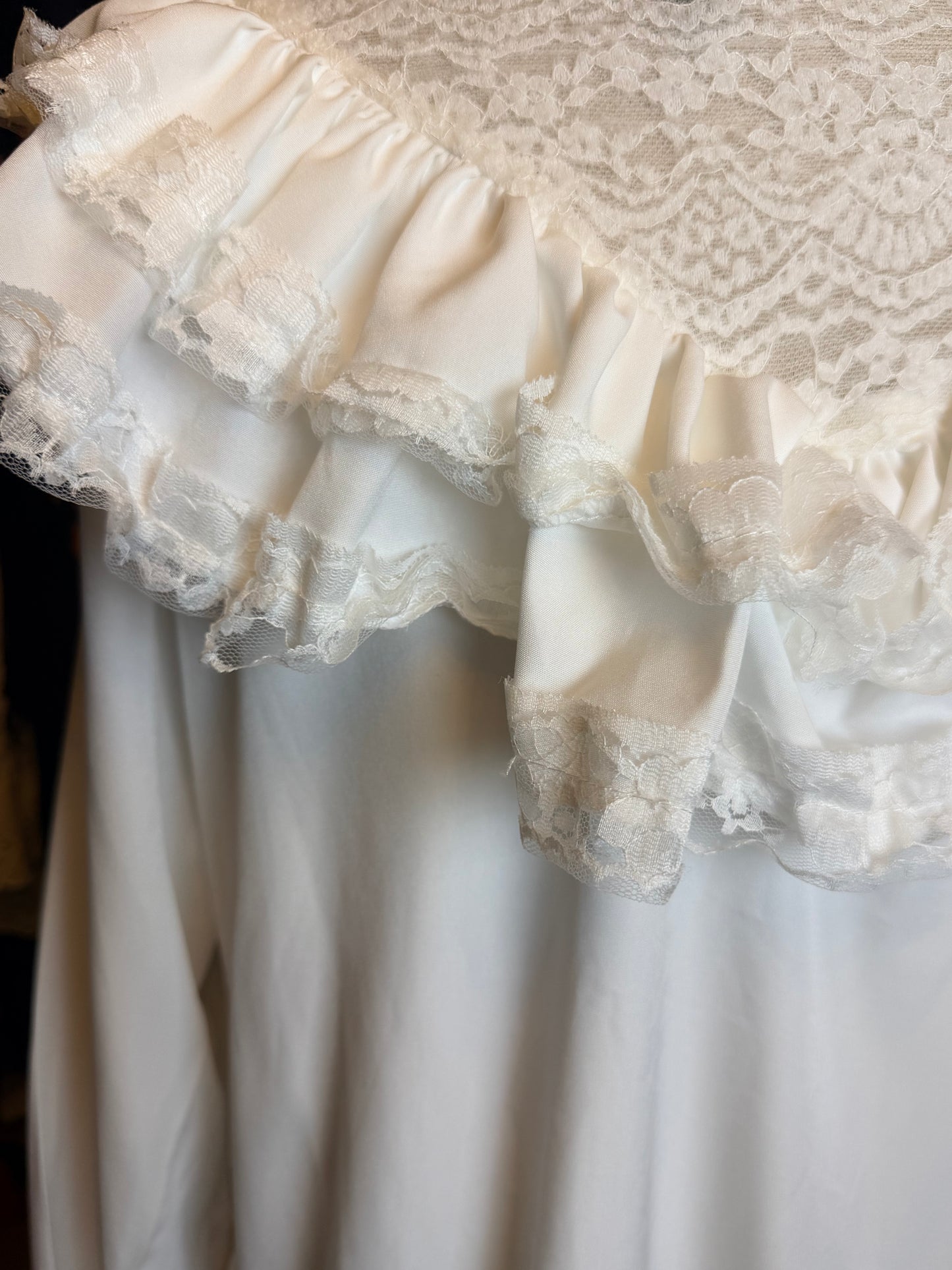 White frilly shirt