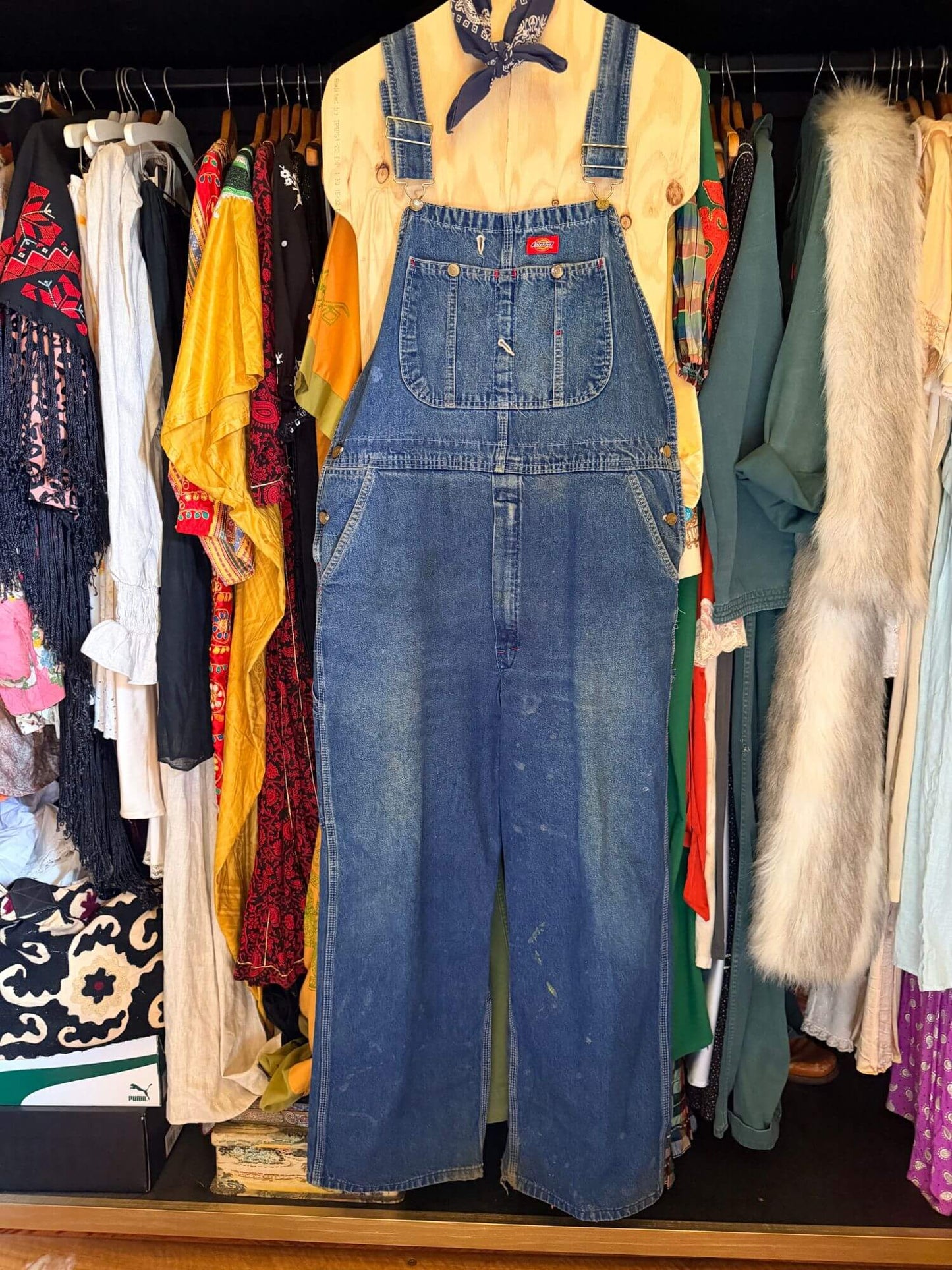 Retro Workwear Denim Overalls