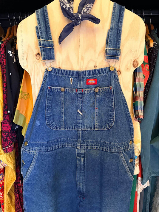 Retro Workwear Denim Overalls