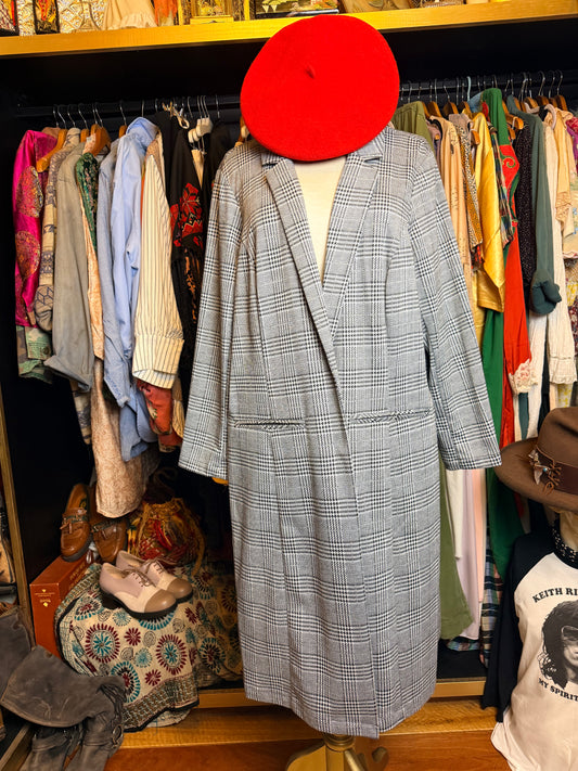 Plaid longline coat