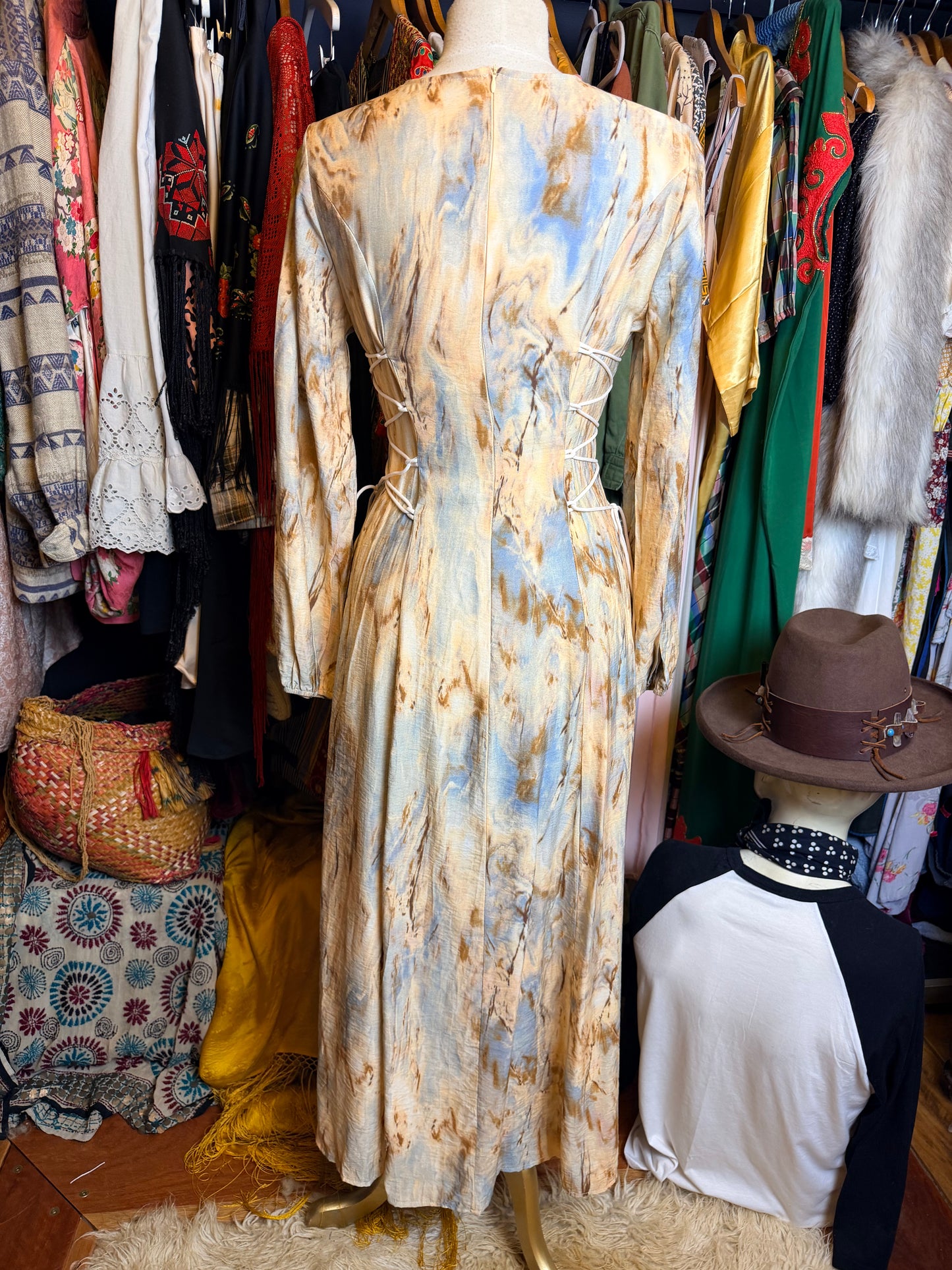 Lace up maxi dress