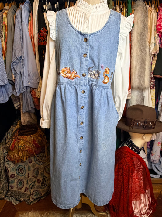 Denim pinafore dress