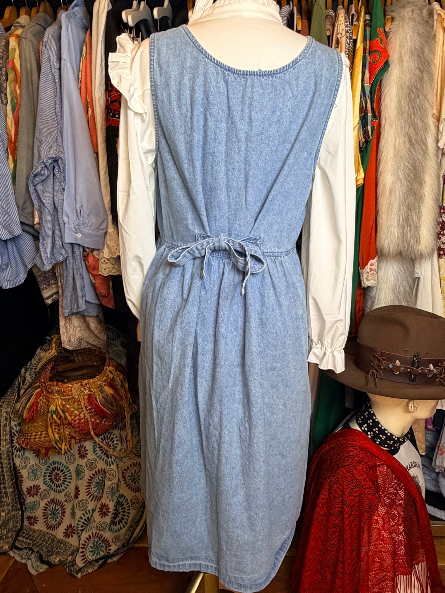 Denim pinafore dress