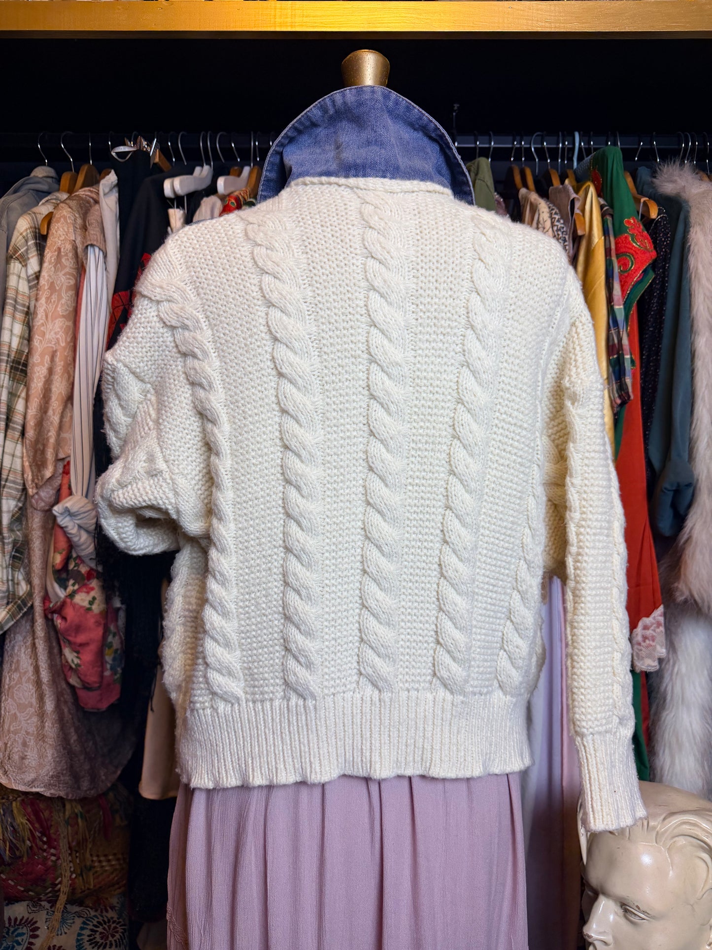 Denim and knit jacket