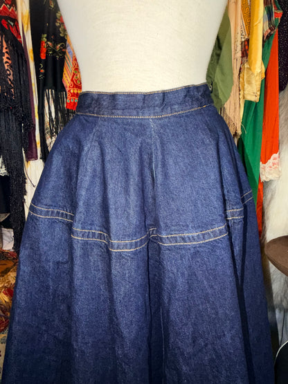 High waist denim skirt