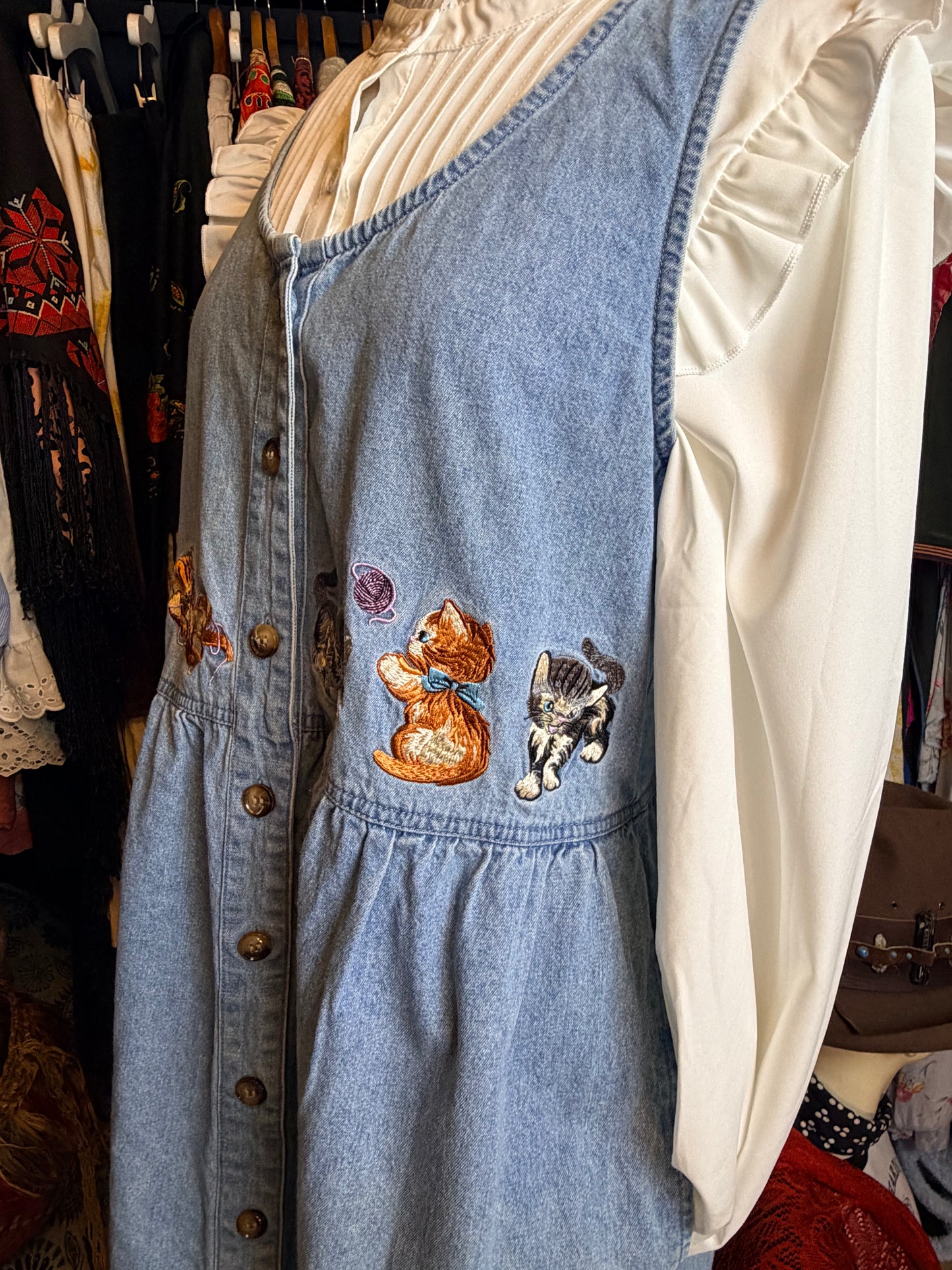 Denim pinafore dress