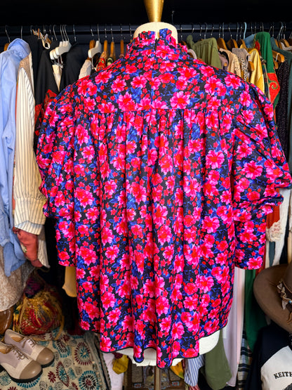 Pink floral blouse