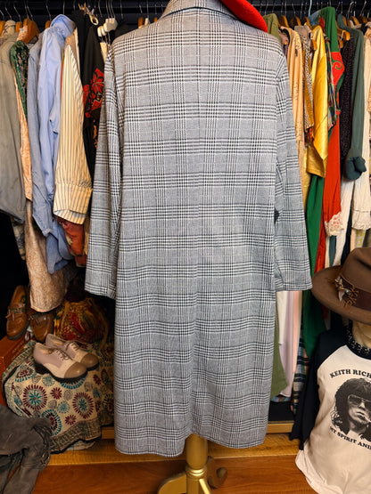 Plaid longline coat