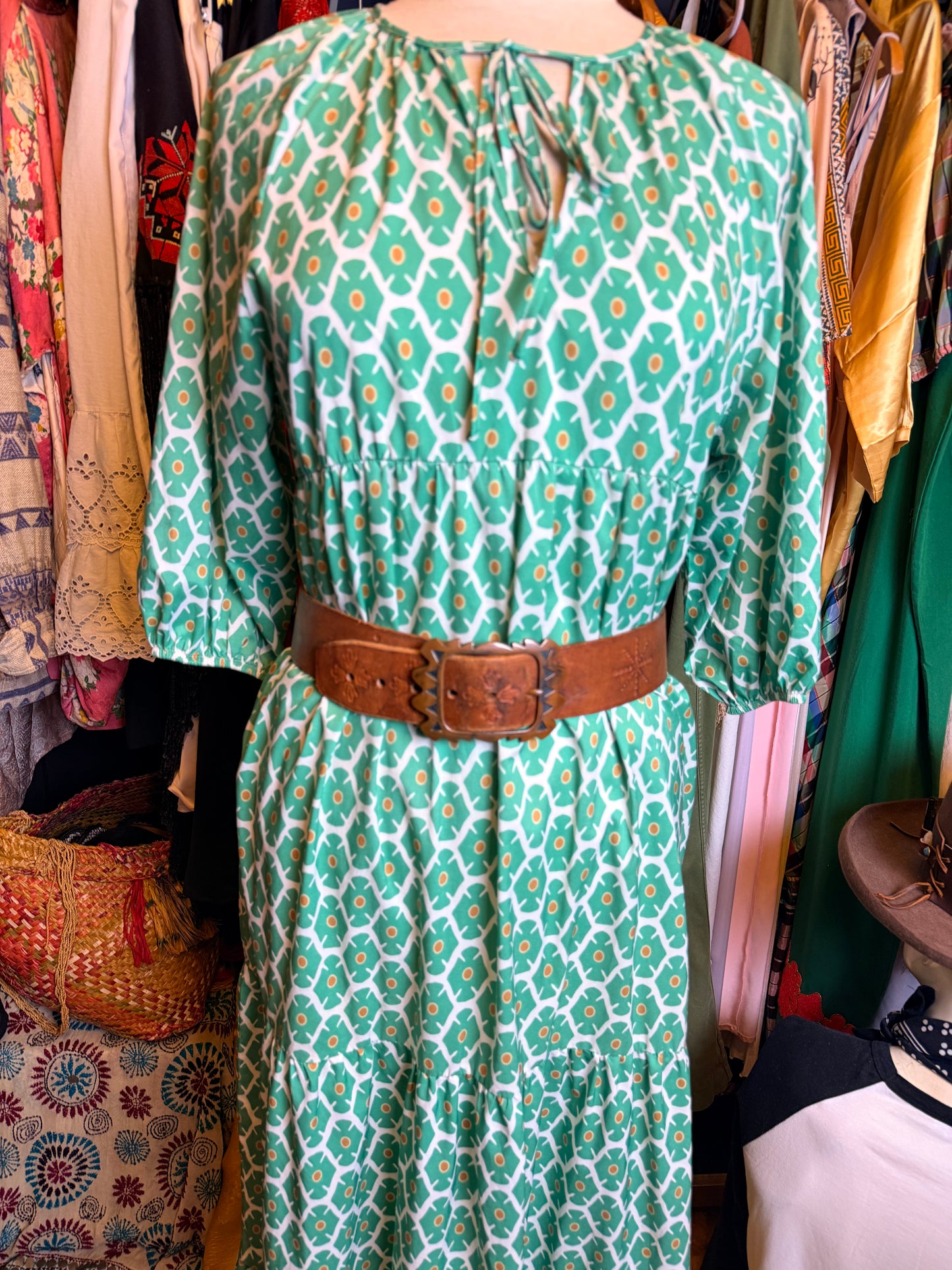 Green maxi dress