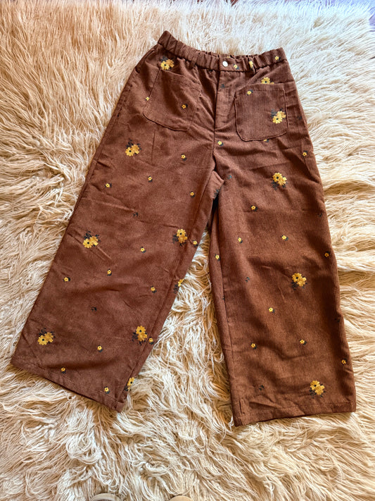 Wide leg cord pants