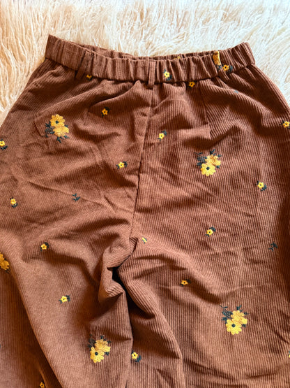 Wide leg cord pants