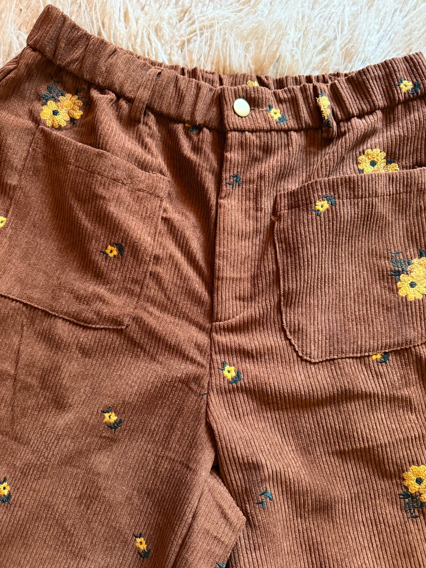 Wide leg cord pants