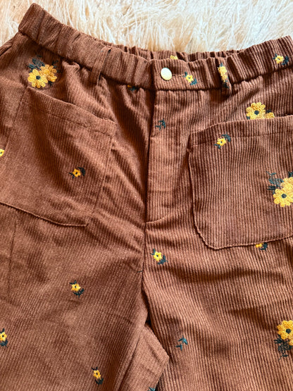 Wide leg cord pants