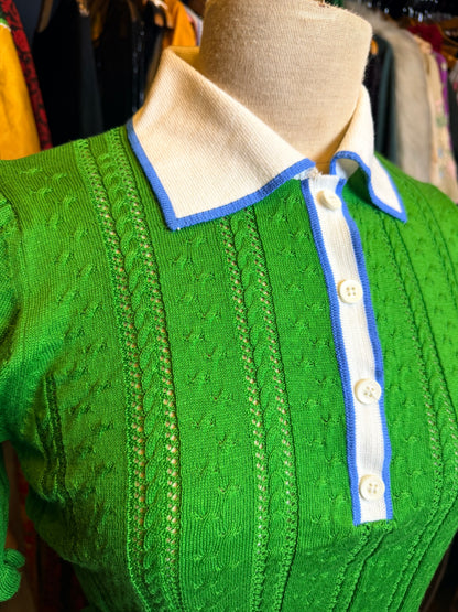 Green knit polo