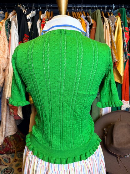Green knit polo