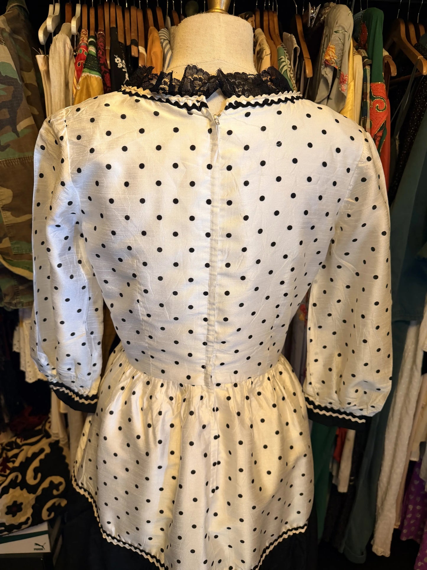 Midnight Polka Vintage Dress