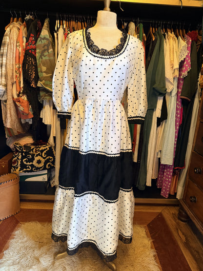 Midnight Polka Vintage Dress