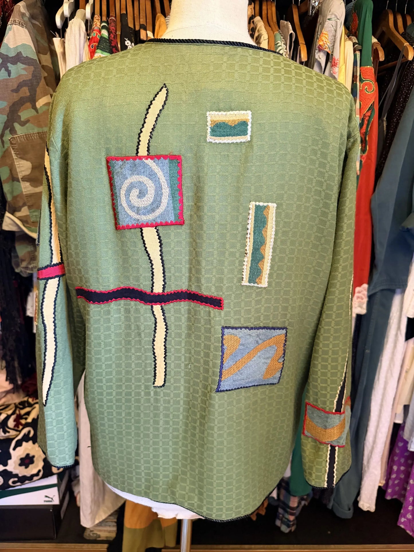 Olive Patchwork Vintage Jacket